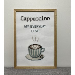 Cappuccino  - broderi kit 20x29 cm statement Cappuccino My Everyday Love