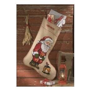 Julesok Nisse med lanterne i Jute