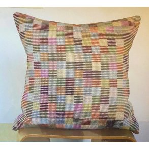 Firkanter pude - 2-trdet stramaj og uldgarn