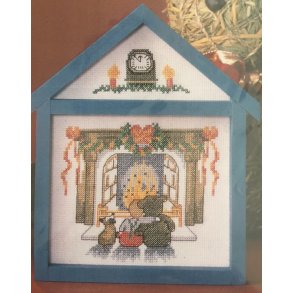 Julehus Dreng med bamse og hund