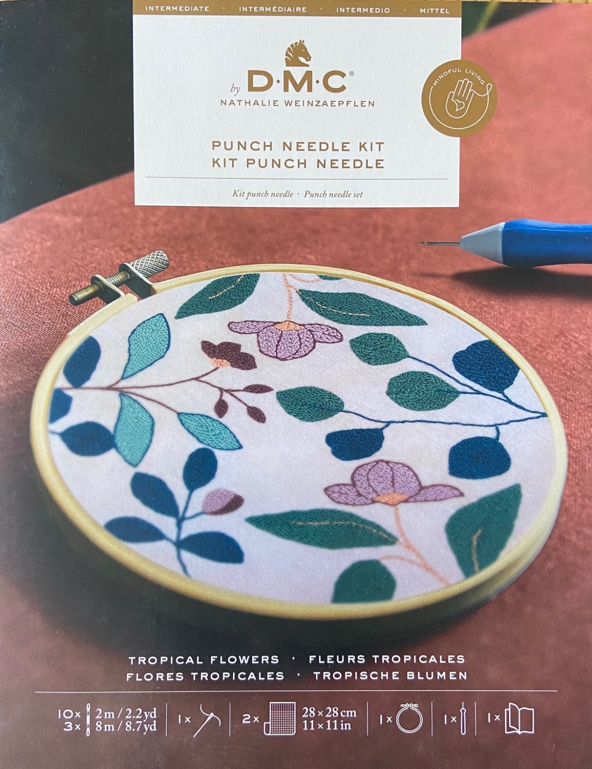 DMC Punch needle kit Tropiske blomster Punch needle broderikit