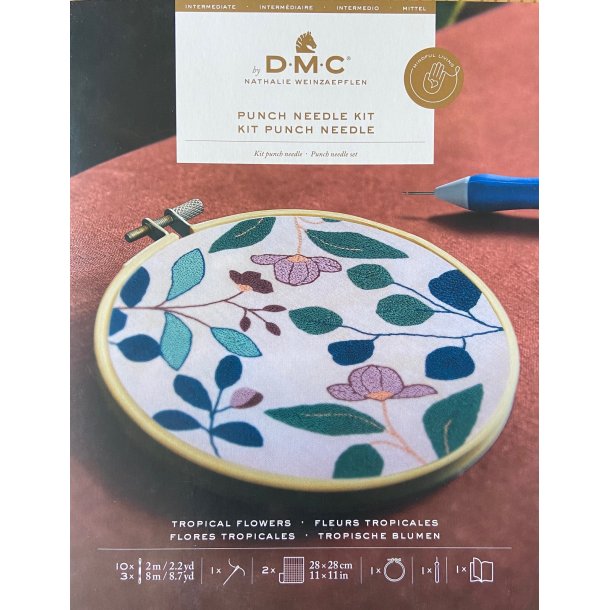 DMC Punch needle kit - Tropiske blomster