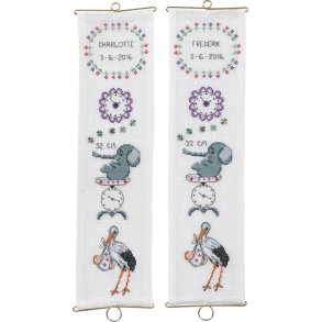 Fdselsminde Stork - klokkestreng - inkl. beslag - 10trdet hr