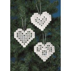 Hardanger Julepynt hjerter sykit