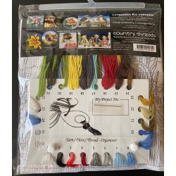 Longstitch pude - flere varianter - fortrykt monostramaj 5,4 sting/cm og uldgarn