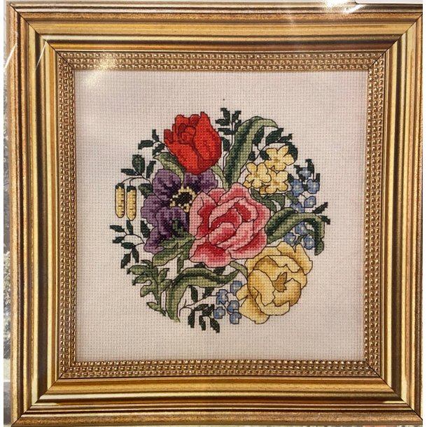 Blomster billede 20x20cm - aida 5,4 sting/cm