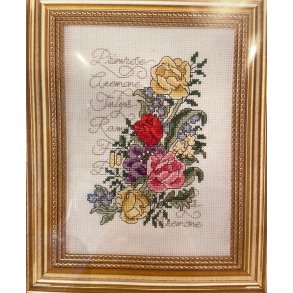 Blomster billede 15x20cm - aida 5,4 sting/cm