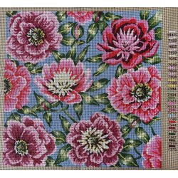 Pink blomster - ptegnet stramaj uden garn