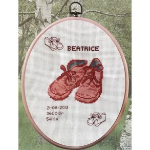 Fdselsminde Pige - Flexiramme - aida 5,4 sting