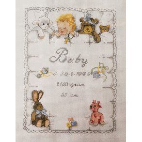 Fdselsminde Baby sover - aida 5,4 sting