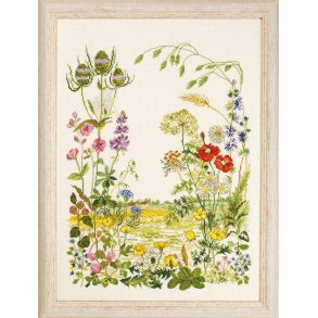 Edderkoppespind billede - creme aida 6,4 og moulinegarn