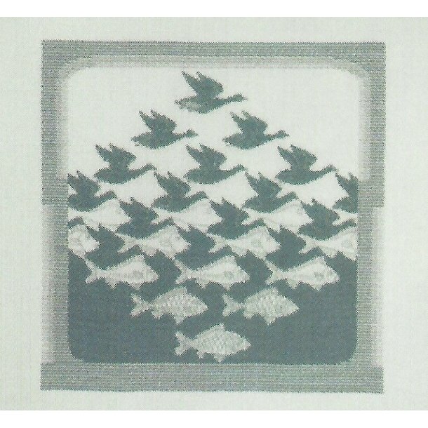 Fugle og Fisk broderi - aida/h�r og DMC bomuldsgarn