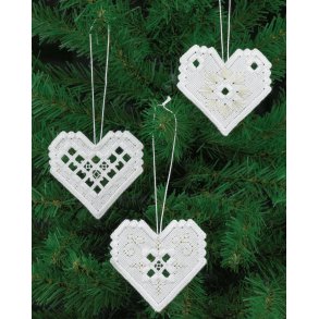 Hardanger Julepynt hjerter slv sykit