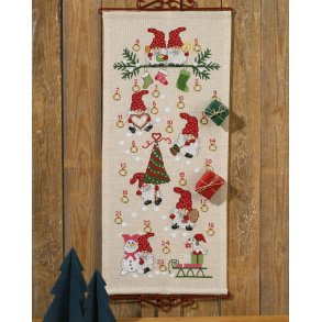 Julekalender Sm nisser med hvide skg