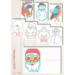 Julekort - hulkort i pap - 4 stk assorteret