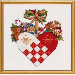 Hjerte med legetj - julebillede