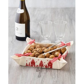 Kurv med huse - ecru aida 5,4 sting/cm