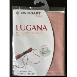 Precut Lugana broderistof 10 tr�de - flere farver