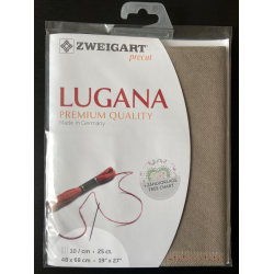 Precut Lugana broderistof 10 tr�de - flere farver
