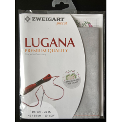 Precut Lugana broderistof 10 tr�de - flere farver