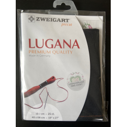 Precut Lugana broderistof 10 tr�de - flere farver