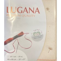Precut Lugana broderistof 10 tr�de - flere farver