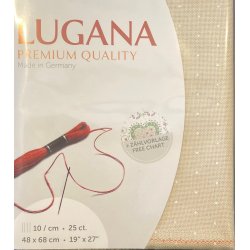 Precut Lugana broderistof 10 tr�de - flere farver