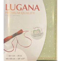 Precut Lugana broderistof 10 tr�de - flere farver