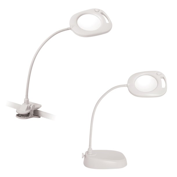 Luplampe med LED- 3-i-1 - gulv eller bord