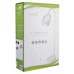 Luplampe med LED- 3-i-1 - gulv eller bord