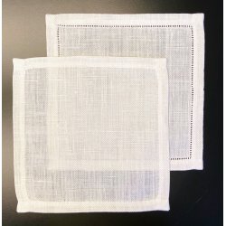 Melleml�gsserviet Hvid 21x21 cm - 7,6 tr�de h�r