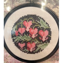 Blomster i flexiring - aida 5,4 sting/cm og moulinegarn