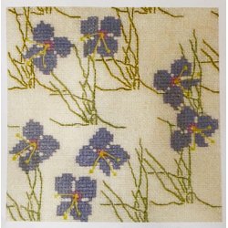 Blomstermotiv 13 x 13 cm - Blomstergarn p 10-trdet hr