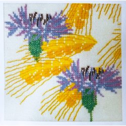 Blomstermotiv 13 x 13 cm - Blomstergarn p 10-trdet hr