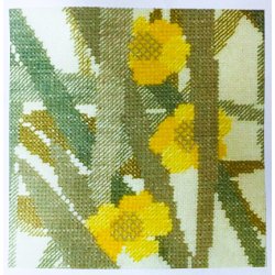 Blomstermotiv 13 x 13 cm - Blomstergarn p 10-trdet hr