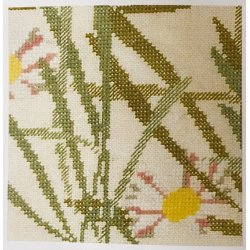 Blomstermotiv 13 x 13 cm - Blomstergarn p 10-trdet hr