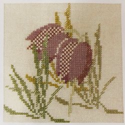 Blomstermotiv 13 x 13 cm - Blomstergarn p 10-trdet hr