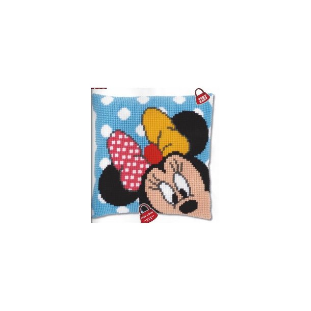Disney Minnie Mouse pude - fortrykt stramaj 2 sting/cm og akrylgarn