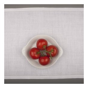 Dkkeserviet - groftvvet hvid med og uden hulsm  H:45 X L:55 cm