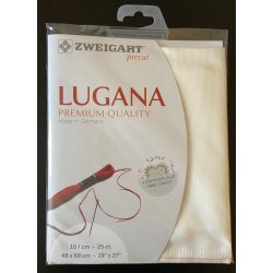 Precut Lugana broderistof 10 tr�de - flere farver