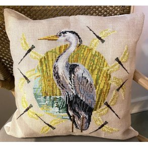 Hejre pude - hr 5 sting/cm og DMC moulinegarn