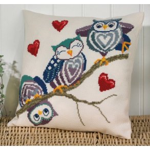 Ugler p grenen pude - aida 40 x 40 cm 
