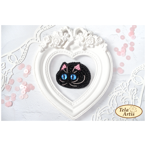 Sort kat Broche