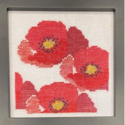 Blomstermotiv 13 x 13 cm - Blomstergarn p 10-trdet hr